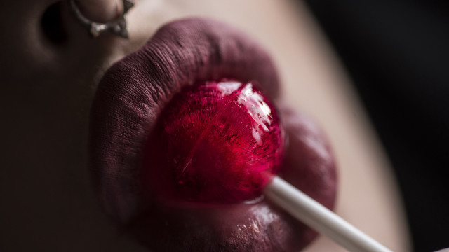 Lips red glossy white stick free wallpaper - medium preview image