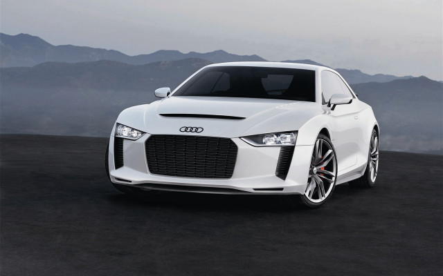 White car mountains cloudy sky #3 free wallpaper - medium preview image