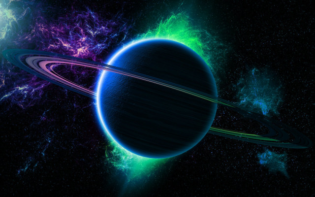 Planet rings space stars dust free wallpaper - medium preview image