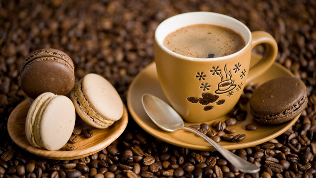 Coffee macaroons stilllife photography morning free wallpaper - medium preview image