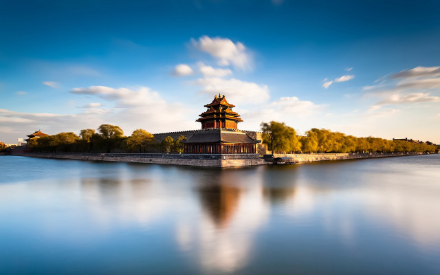 Emperor huizong beach tower scenery free wallpaper - medium preview image