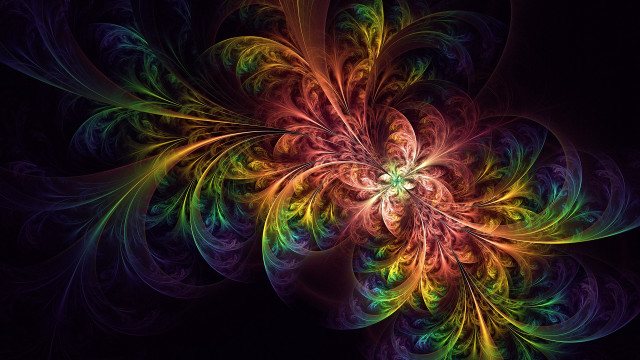 Colorful flower black background green #4 free wallpaper - medium preview image
