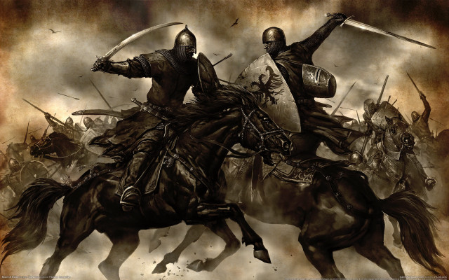 Medieval knights horses swords armor free wallpaper - medium preview image
