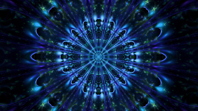 Blue green flower hologram space free wallpaper - medium preview image