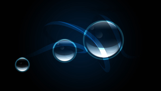 Blue black bubbles hologram swirls free wallpaper - medium preview image