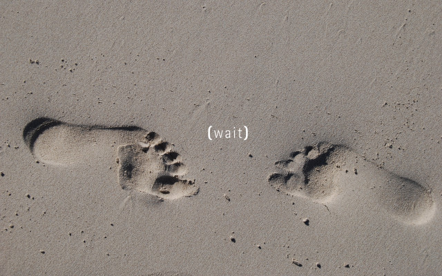 Footprints sand water wait conceptual #2 free wallpaper - medium preview image