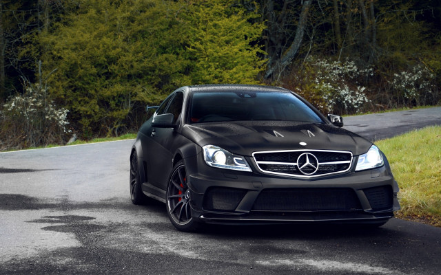 Black mercedes benz matte forest free wallpaper - medium preview image