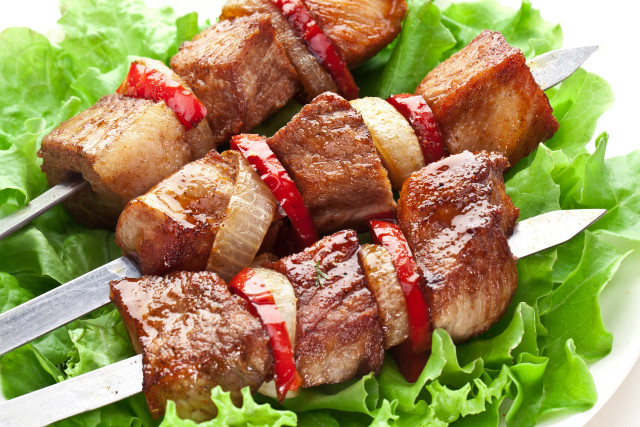 Meat wrap ketchup sauce fork free wallpaper - medium preview image