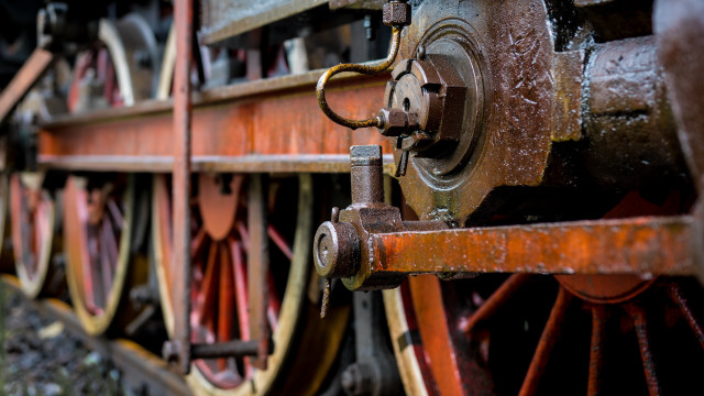 Rusted train engine bokeh depth free wallpaper - medium preview image