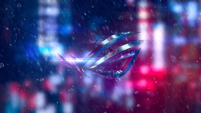 Blue red abstract city rain free wallpaper - medium preview image