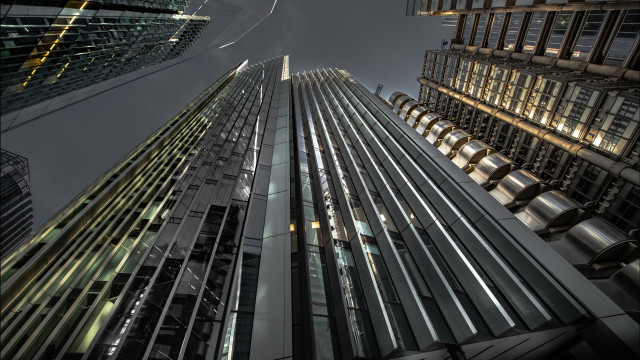 Tall building night windows cityscape free wallpaper - medium preview image