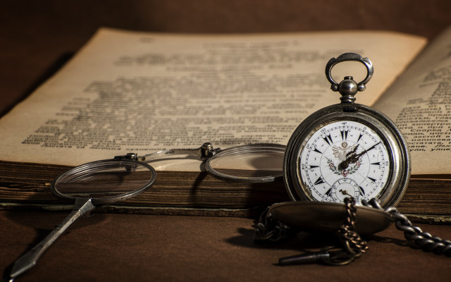Pocketwatch openbook glasses scissors steampunk free wallpaper - medium preview image