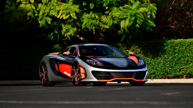 Sports car parked road bush free wallpaper - medium preview image
