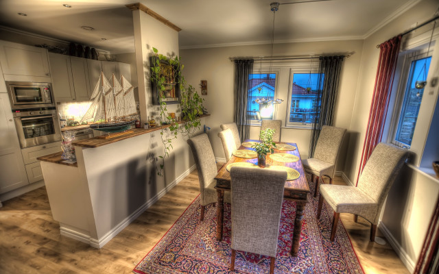 Dining table chairs rug window free wallpaper - medium preview image