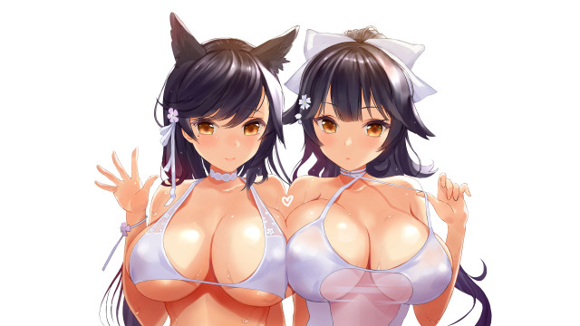 Anime girls cat ears bikinis free wallpaper - medium preview image