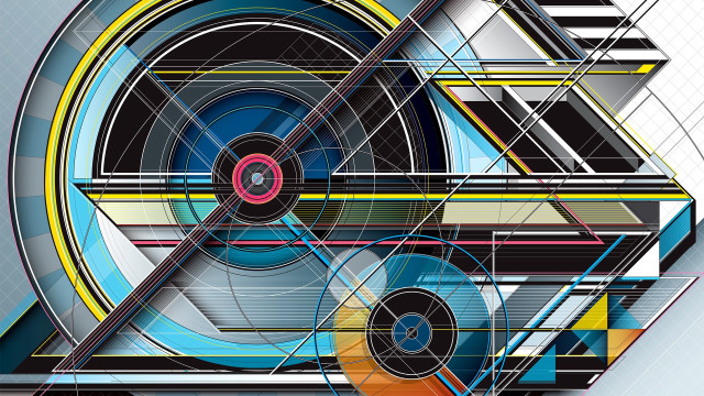 Colorful abstract geometric red circle free wallpaper - medium preview image