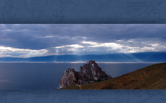 Mountain lake sky clouds bridge free wallpaper - medium preview image
