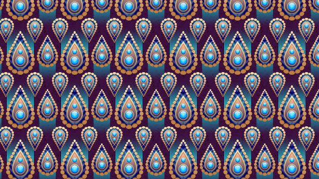 Blue gold pattern silk screen free wallpaper - medium preview image
