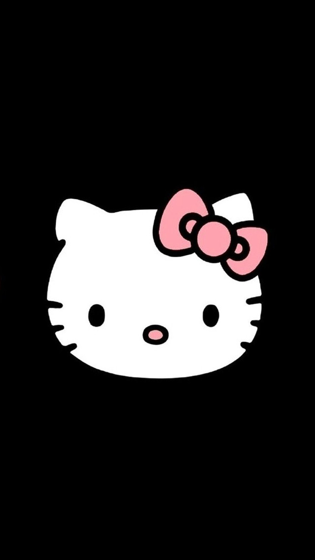 Hello kitty black background pink free wallpaper - medium preview image