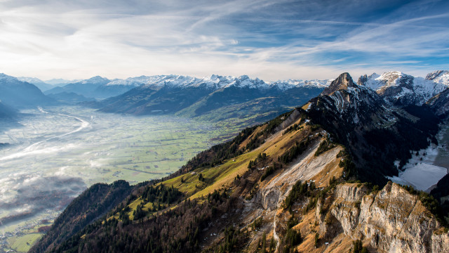Mountain range valley plane window free wallpaper - medium preview image