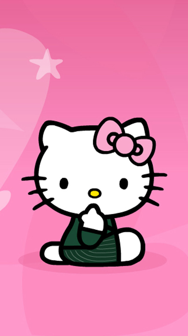 Hello kitty pink background white free wallpaper - medium preview image