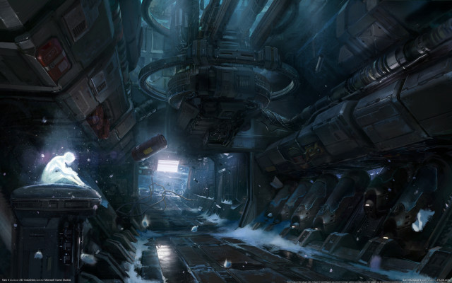 Sci fi cityscape matte art free wallpaper - medium preview image