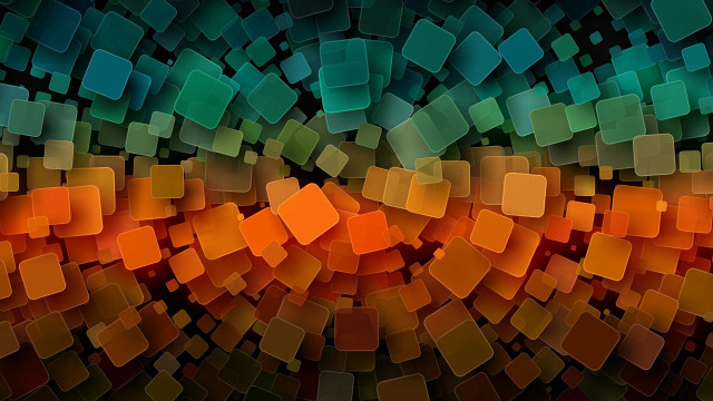 Colorful abstract squares orange green free wallpaper - medium preview image