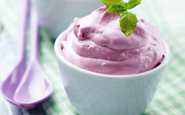 Ice cream green leaf spoon free wallpaper - medium preview image