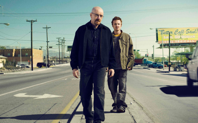 Two men walking street car free wallpaper - medium preview image