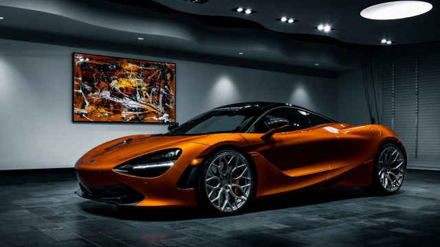 Futuristic car parked room paintings free wallpaper - medium preview image