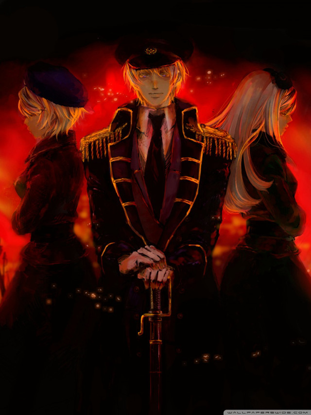 Painting three people uniform sword free wallpaper - medium preview image