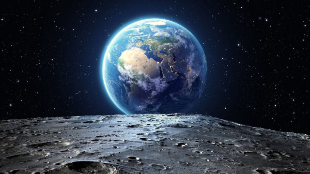 Earth moon view space astronaut free wallpaper - medium preview image