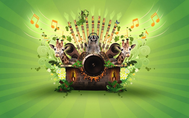Green music ecology artist digital free wallpaper - medium preview image