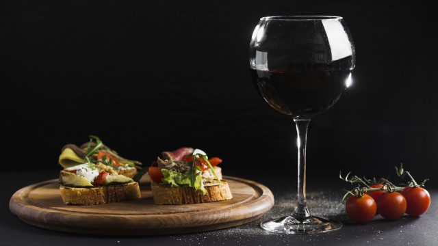 Wine food table tomatoes bread free wallpaper - medium preview image