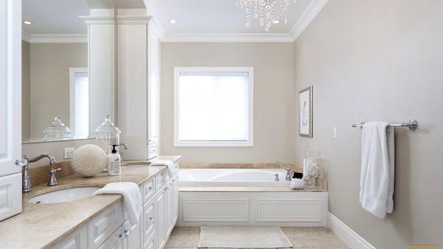 Bathroom tub sink window chandelier free wallpaper - medium preview image