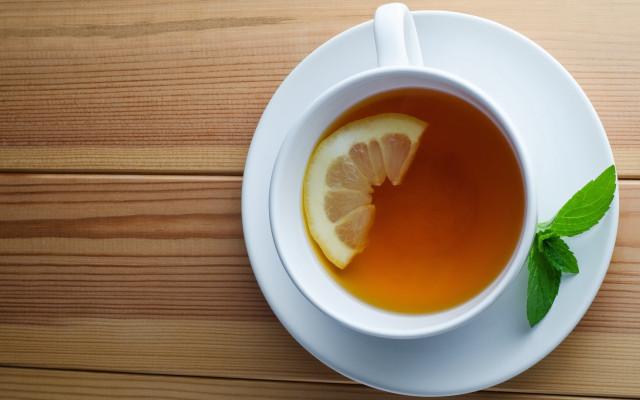 Tea lemon mint saucer wooden free wallpaper - medium preview image