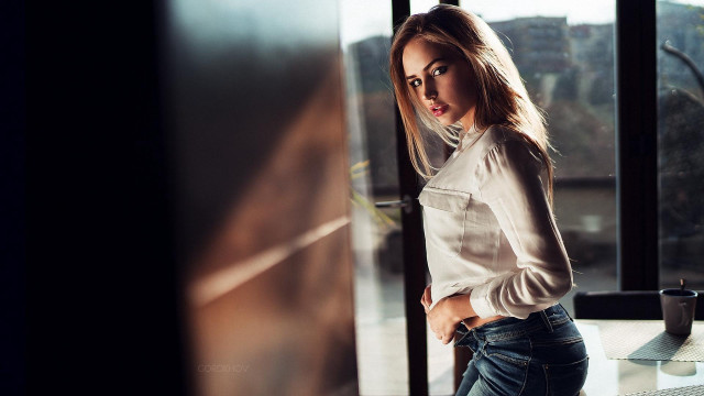 Elina karimova window desk cup free wallpaper - medium preview image