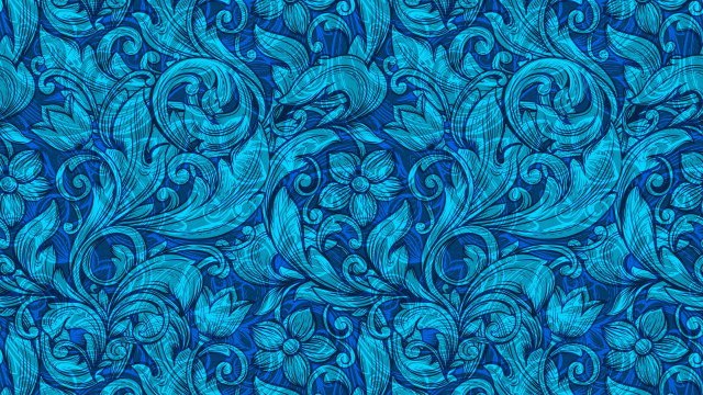 Blue leaves swirls arts crafts free wallpaper - medium preview image