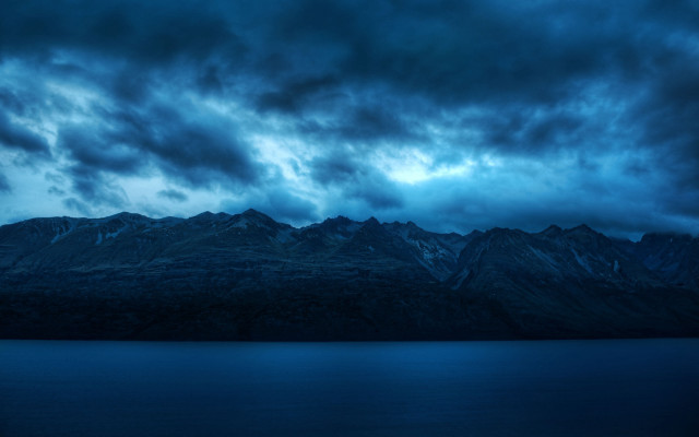 Mountain range dark sky water #3 free wallpaper - medium preview image