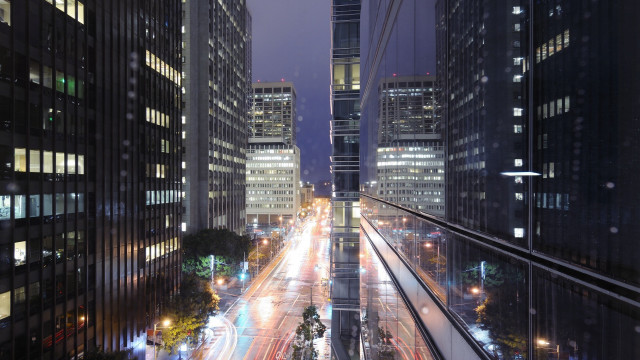 City night traffic holography tiltshift free wallpaper - medium preview image
