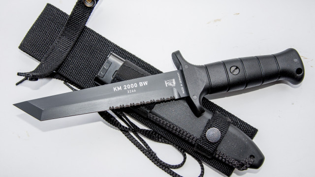 Knife black handle sheath white free wallpaper - medium preview image