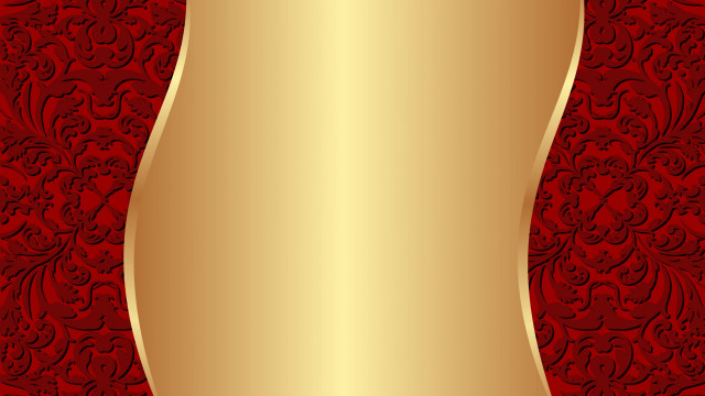 Red gold floral border artnouveau free wallpaper - medium preview image