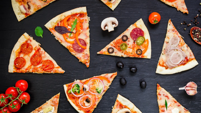 Pizza toppings table knife fork free wallpaper - medium preview image