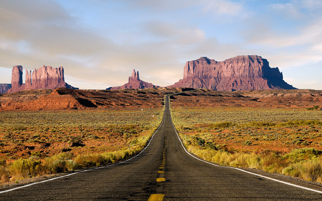Mountain road cityscape sunset cloudy free wallpaper - medium preview image