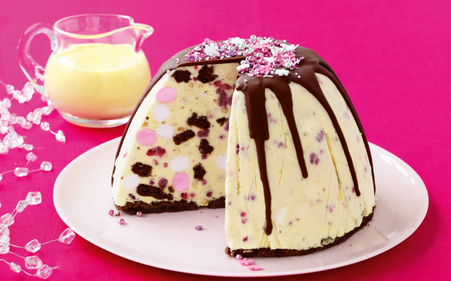 Rococo pink cake missing slice free wallpaper - medium preview image
