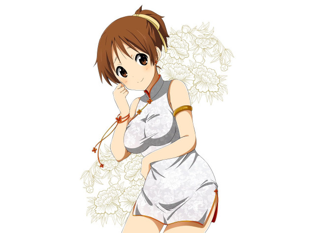 Woman short dress flower necklace free wallpaper - medium preview image