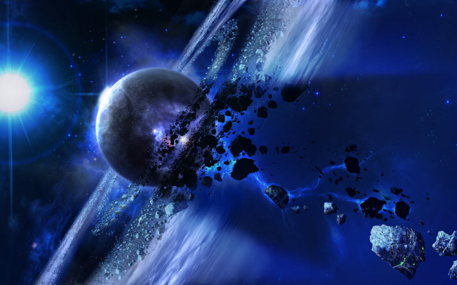 Space blue planet star matte free wallpaper - medium preview image