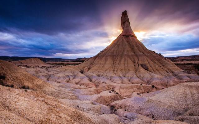 Mountain rock formation sunset sky free wallpaper - medium preview image