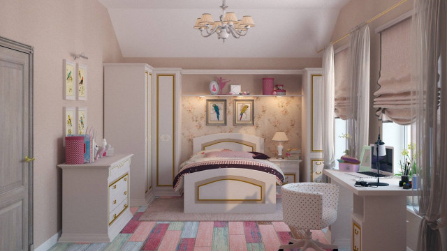Bedroom arts and crafts blue free wallpaper - medium preview image