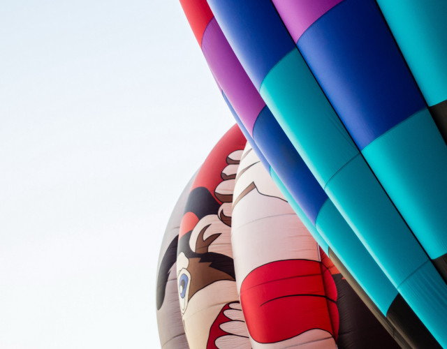 Colorful balloons sky naive art free wallpaper - medium preview image